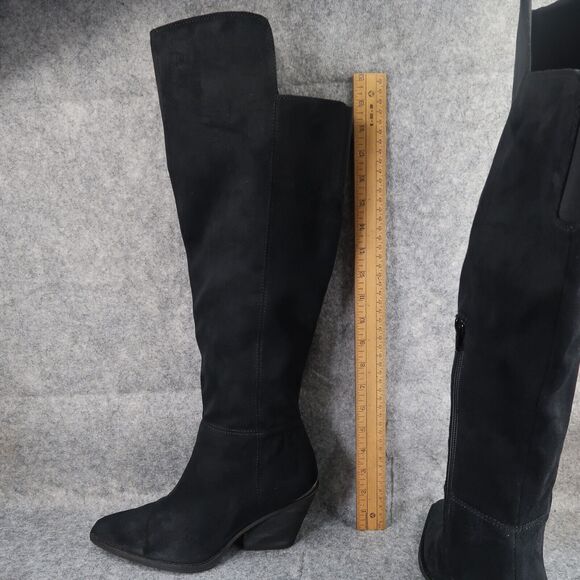 Zodiac Shoes Women 7.5 Boot Tall Western Ronson Fashion Cuban Heel Black OTK Zip - Picture 7 of 16